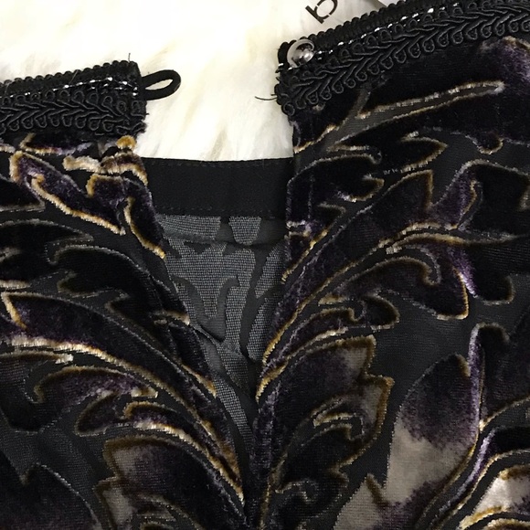 Bebe Black Sheer & Velvet Top Size L 102 - Picture 3 of 8